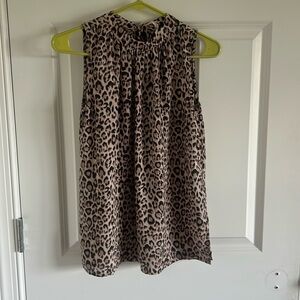Loft Size XS Leopard Print Sleevelss Halter Top Ties in the back